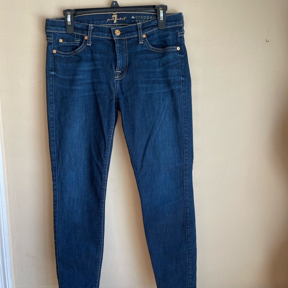 7 For All Mankind Dark Blue Skinny Jeans